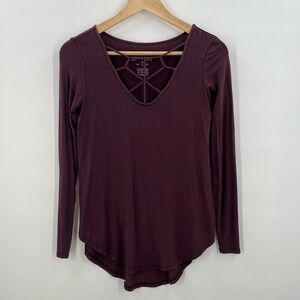 American Eagle Outfitters Soft & Sexy T Maroon Ladies size extra small